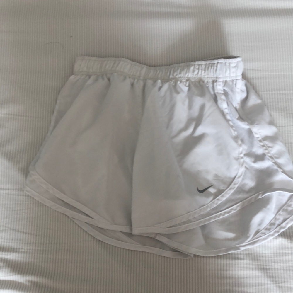 Athletic running white Nike shorts
